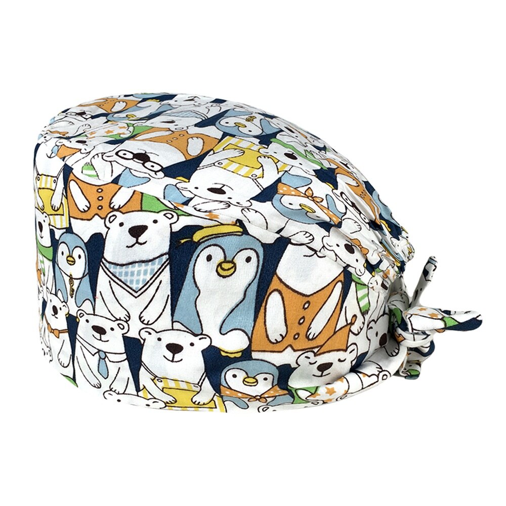Hospital operating room scrub caps female nurse nursing work caps breathable printing beauty salon nursing hats custom: 12006
