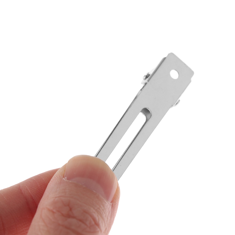 20Pcs Stainless Steel Prong Hair Clips Hairdressing Double Hole Pin Barrettes Curl Setting Section Clips Hair Accessories