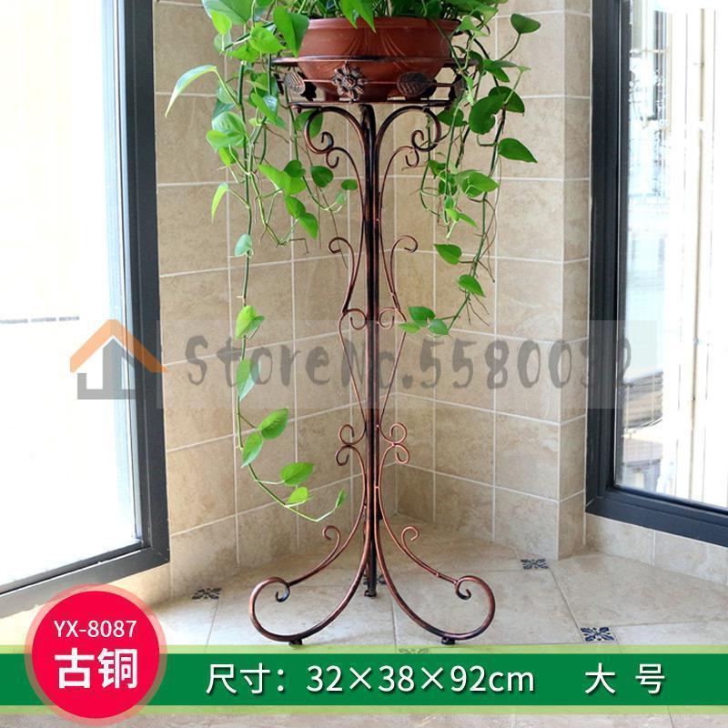Flower stand flower pot rack single Floor type wrought iron European style indoor living room hanging orchid plant rack: VIP 9