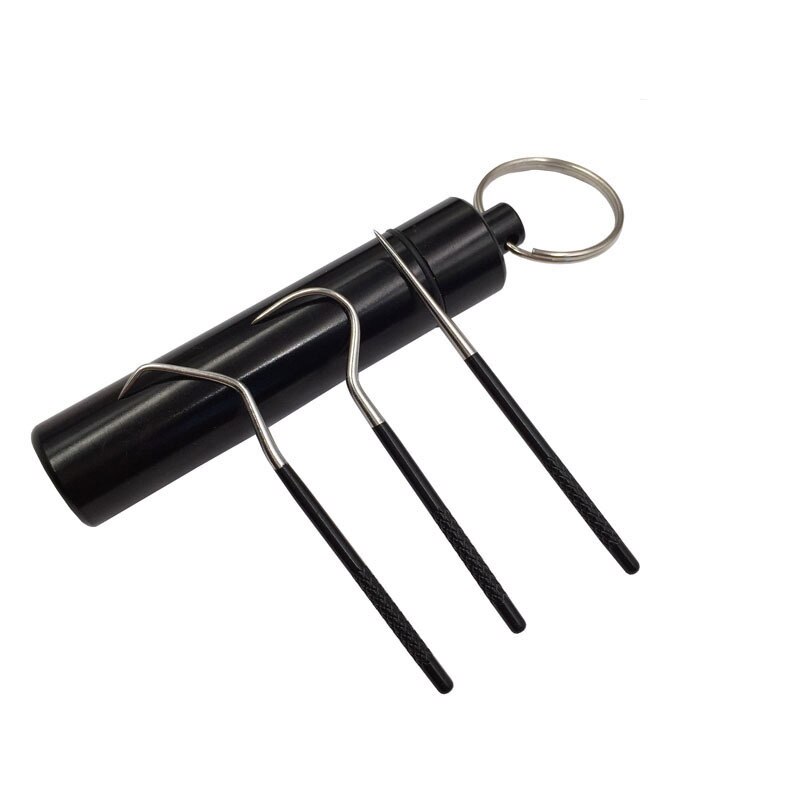 Juego de hilo Dental de Metal de acero inoxidable para limpieza Oral, artefacto portátil colgante, tubo de palillo de dientes, hilo Dental más fuerte, 1 Juego: Oro