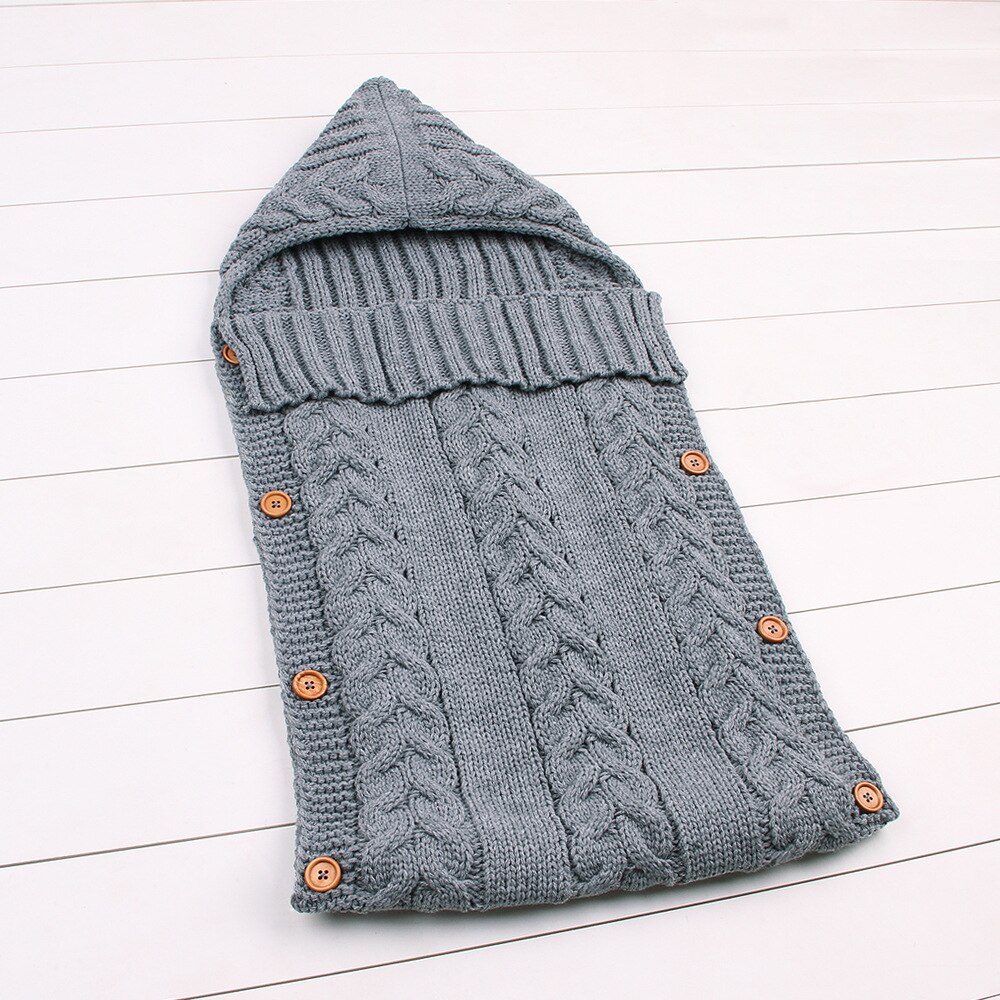 Pasgeboren Baby Winter Kinderwagen Wrap Deken Voetenzak Warm Gebreide Haak Inbakeren Anti-Kick Slaapzakken Peuter Baby Slaap Zak: 3