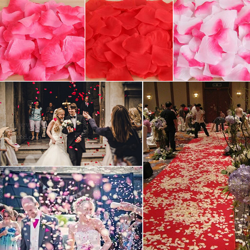 1 @ # Kleur 100 Stuk/partij 5*5Cm Kunstmatige Bloemen Simulatie Rozenblaadjes Decoraties Bruiloft Huwelijk Kamer Mode rose Bloemen