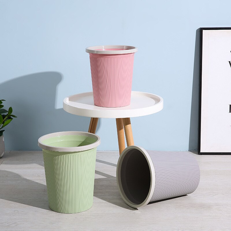 Kitchen Cabinets Storage Trash Bin Recycling Garbage Can Zero Waste Bathroom Bucket Office Container Sorting Rolling Bucket Pink