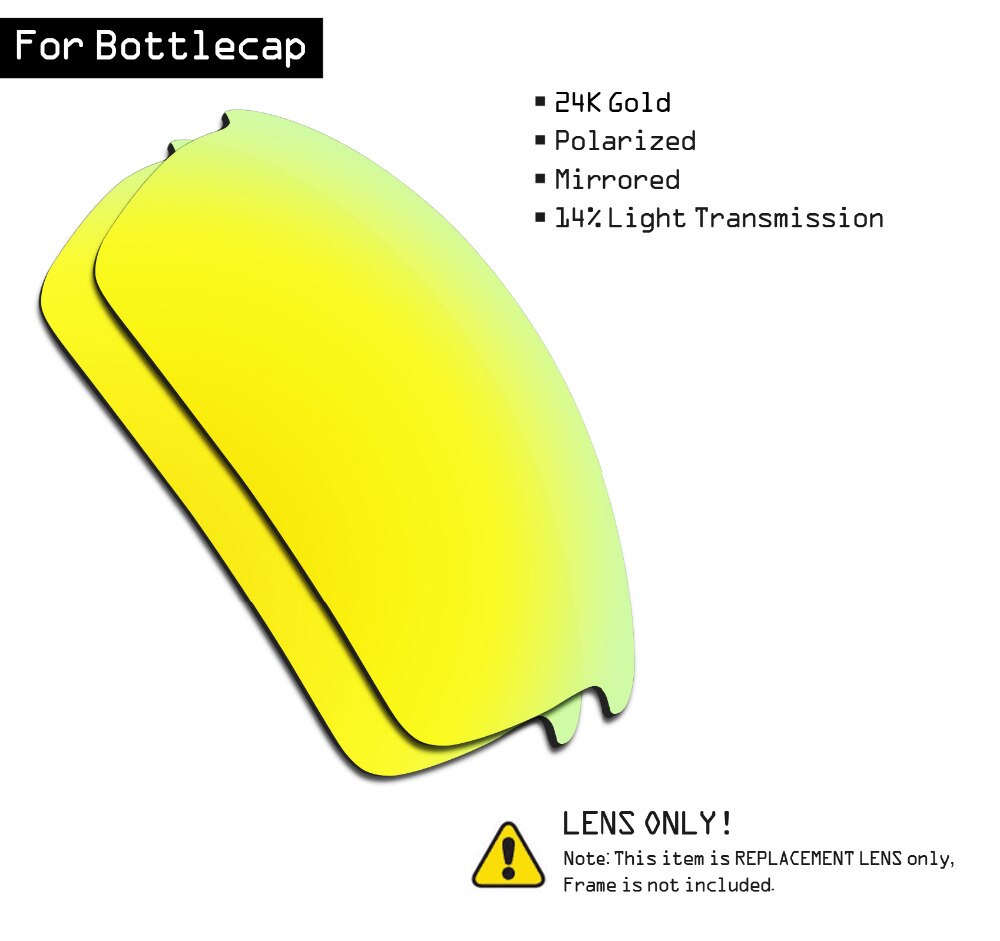 SmartVLT Gepolariseerde Zonnebril Vervanging Lenzen voor Oakley Bottlecap-24 K Gold