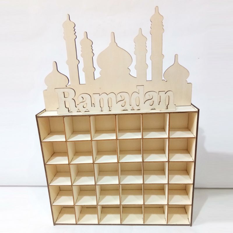 Bandeja De Comida De Madera Eid Mubarak, Decoración De Fita Musulmana