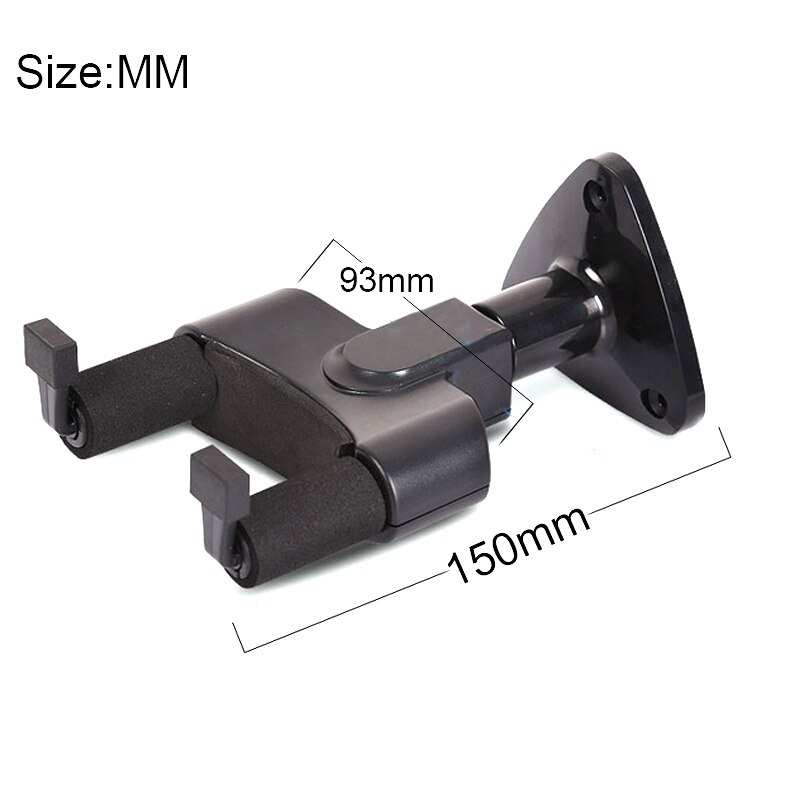 Guitar Hanger Bracket Accessories Auto Lock Bass Ukelele Easy Installation Universal Wall Stand Guitar Wall Mount Holder Black