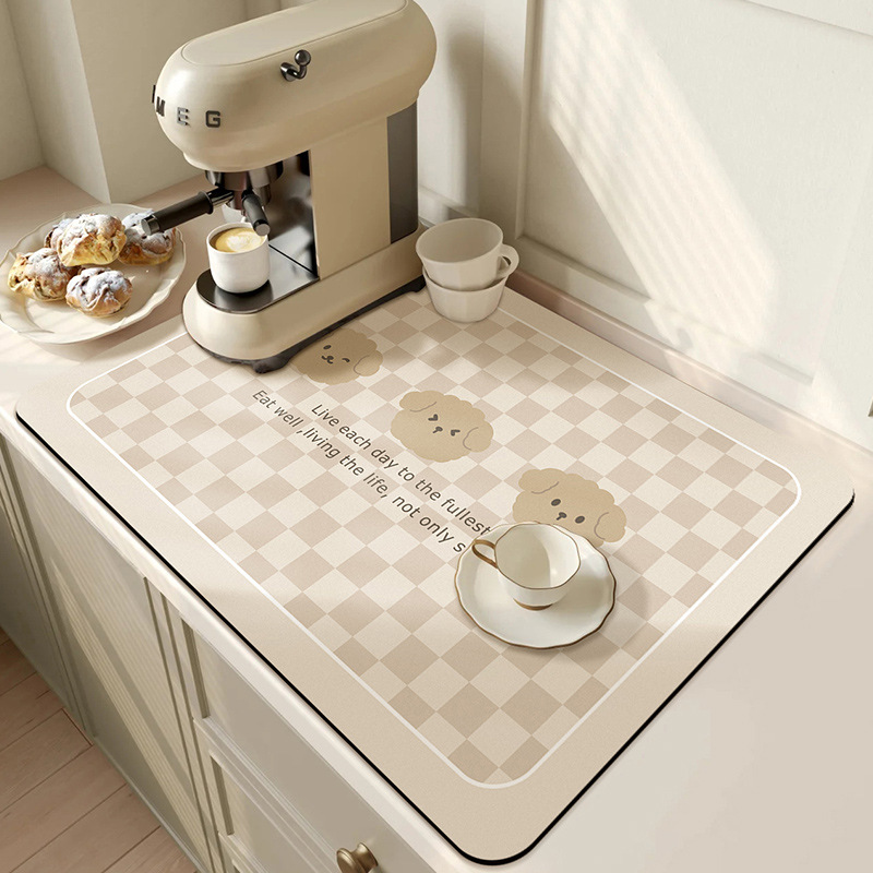 Grand tapis de cuisine Super absorbant, tapis de vidange de plat à café, tapis de séchage, tapis de vidange de salle de bains à séchage rapide, napperon de robinet de cuisine