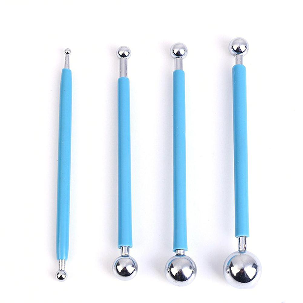 4 stücke Kunst Punktierung Werkzeuge Malerei Bausatz für Ton Keramik Keramik Puppe Fondant Modellierung Papier Blumen Präge aufbringen r20