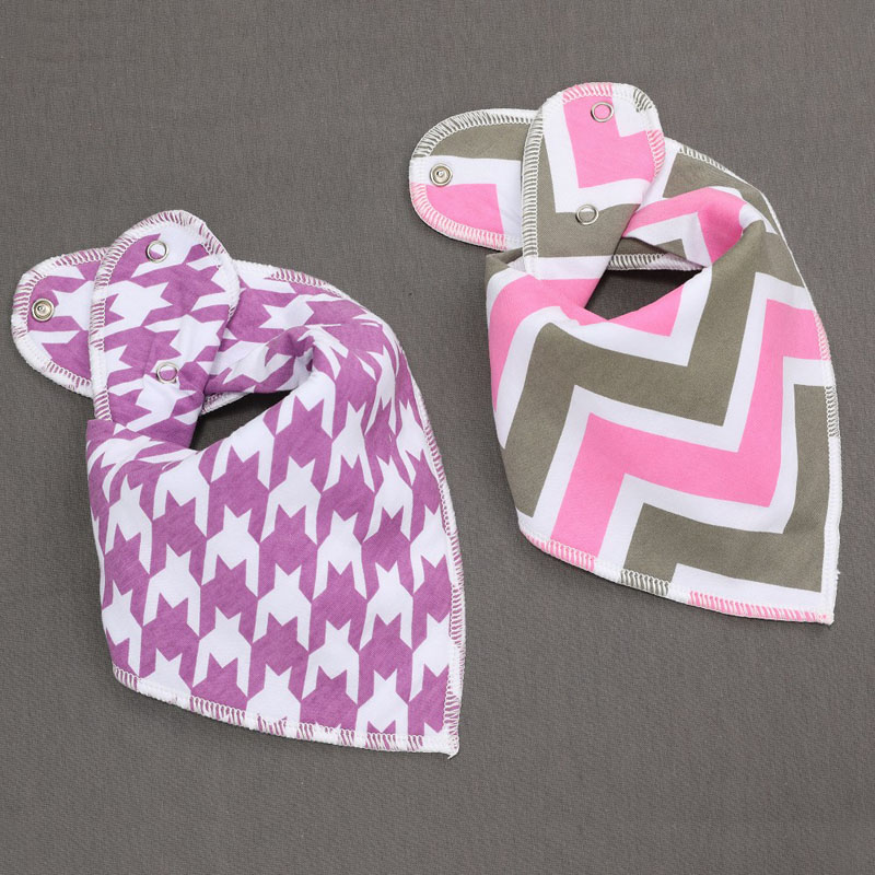 Bavettes unisexe pour bébés, en Bandana, 2 pièces, boutons ajustables, pour bavoirs pour -né, 100% coton, accessoires utiles pour bébés: K20019