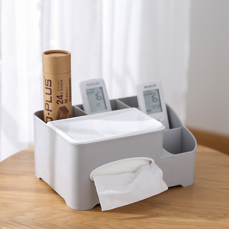 Nordic multifunctional paper towel box remote control household living room storage box simple cardboard box desktop plastic box