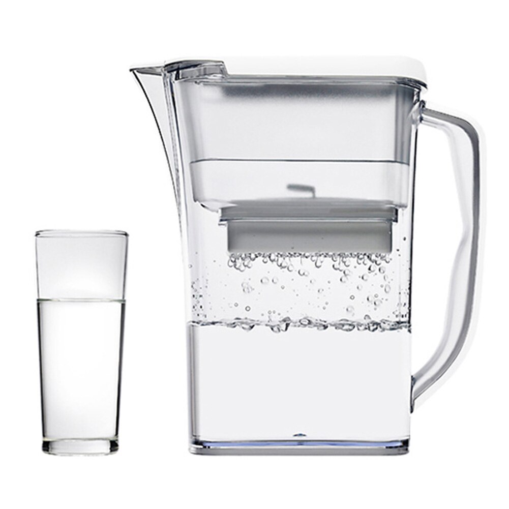 Ergonomisk håndtag acf kulfiber vandfilter kande 2.3l reducerer bly 25w dagligt transparent med 1 filter filtreringskande