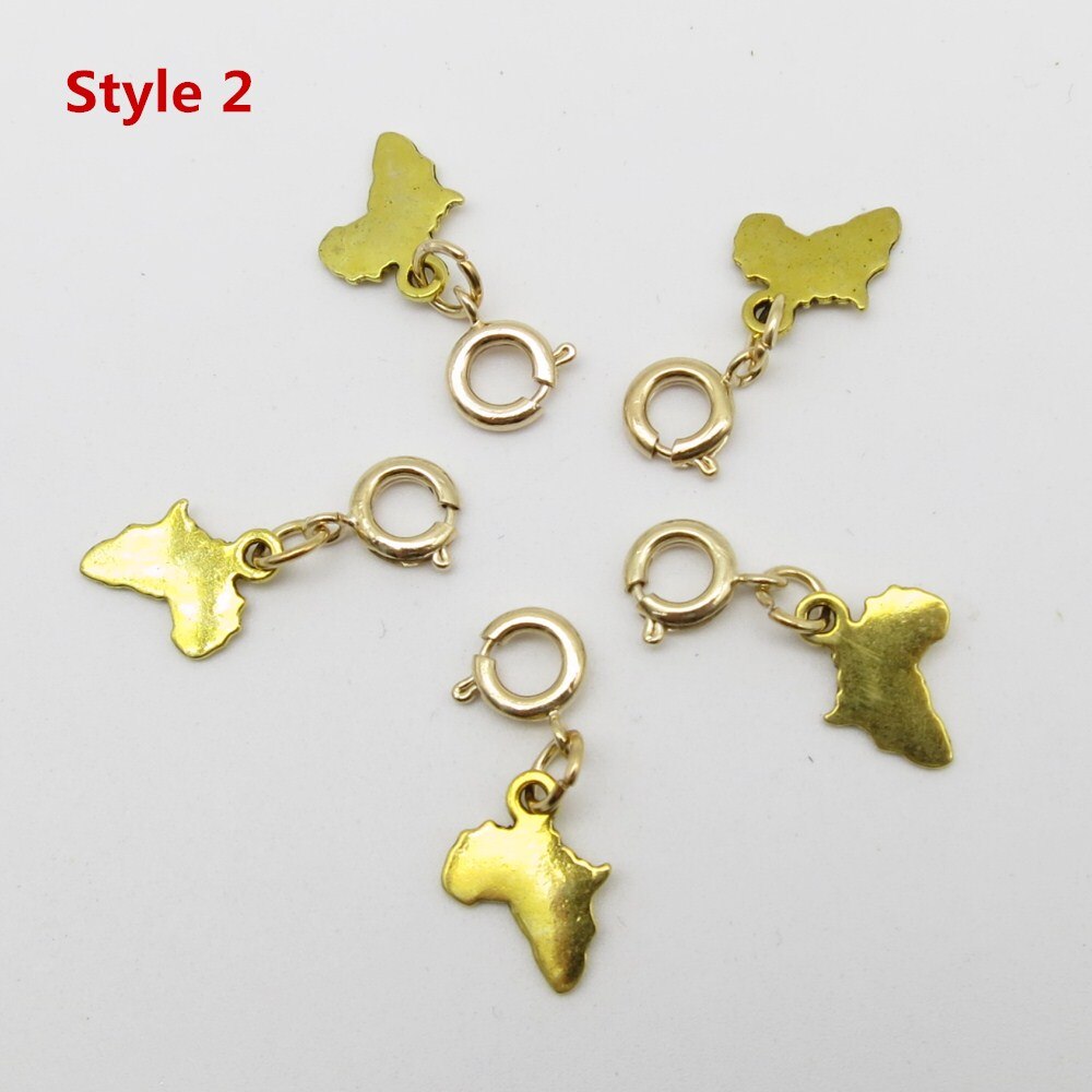 5 stks/pak shell boom DIY Charms haar vlecht dread dreadlock kralen clips manchetten ringen Gouden Sluitingen Sieraden dreadlock accessoires: 5pcs Style 2