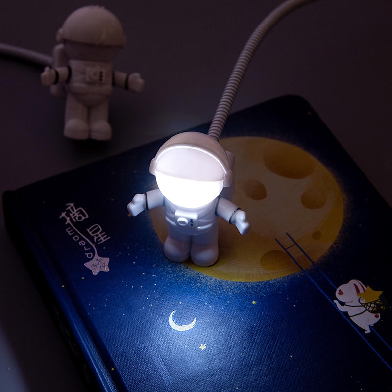 Flexibele usb witte astronaut buis draagbare led nachtlamp  dc 5v lampen voor computer laptop pc notebook lezen huisdecoratie