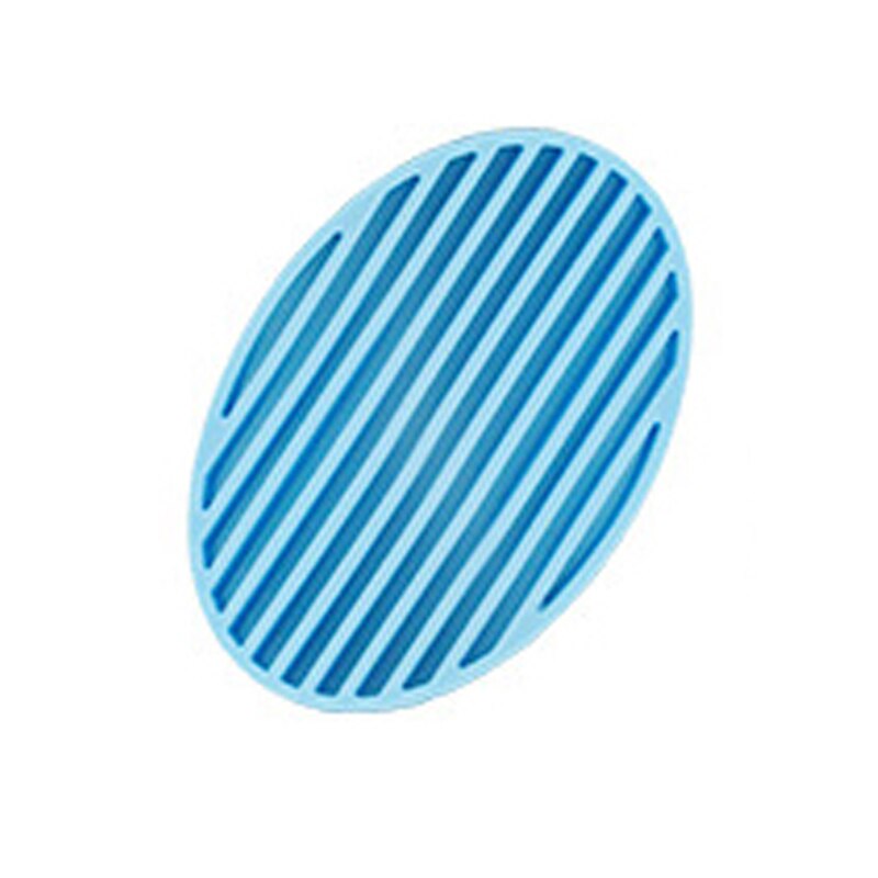 Farverig silikone fleksibel sæbeskål plade bakke afløb ovale bærbare sæbeskå køkken køkken værktøj opbevaringsholder sæbeboks: Himmelblå