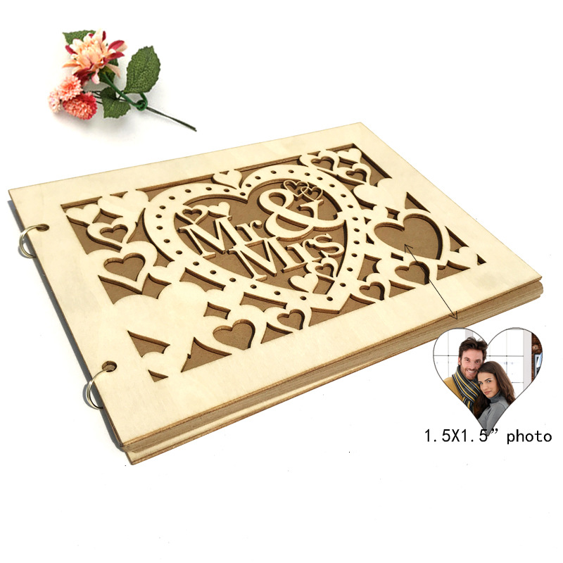 Wedding Sign in the Wood Wedding Signature Message Book Mr. Mr. Photo Frame Wedding Decoration Antique Wedding Message Book