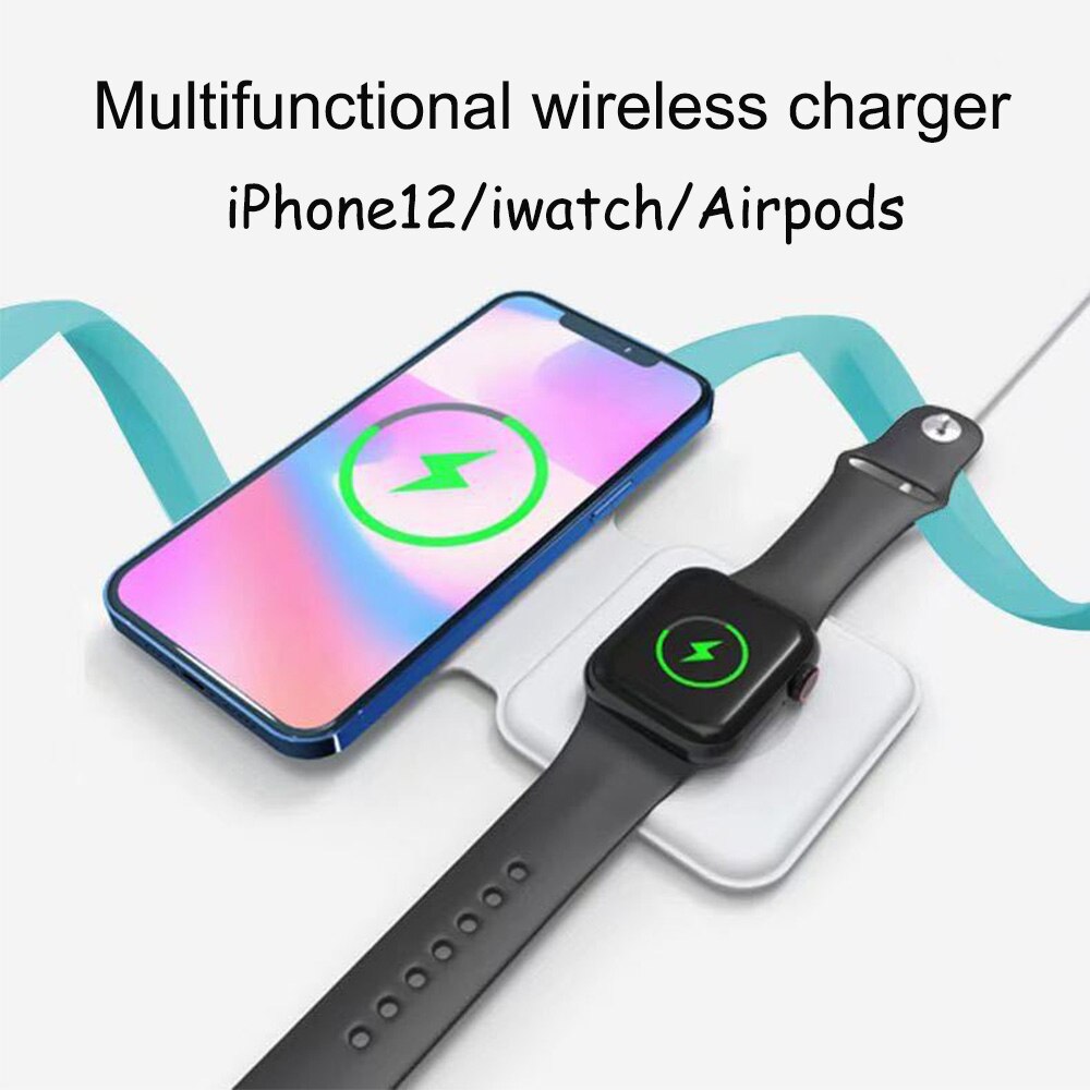 2in1 Folding Magsafing Charger For iphone 12 pro max 12 mini Magnetic Dual-Charge Wireless Charger For Apple watch 6 For Airpods