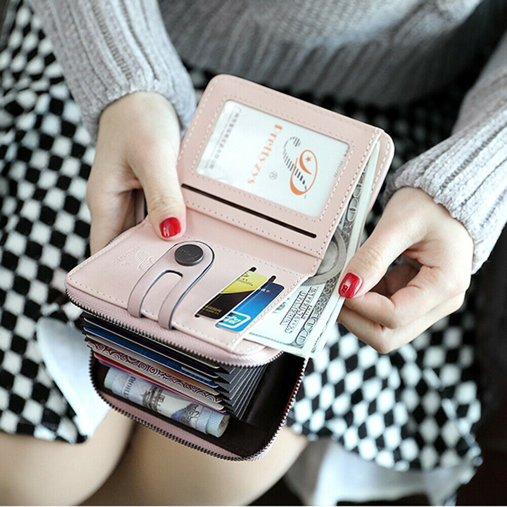 Femmes en cuir petit Mini portefeuille porte-carte d'identité monnaie poche sac à main embrayage