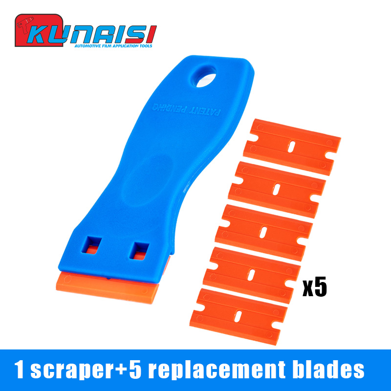 Rascador de cuchilla de doble filo, herramienta removedora con cuchillas para etiquetas, pegatinas, eliminación de calcomanías, tinte de ventana automática, aplicación de vinilo: Oro