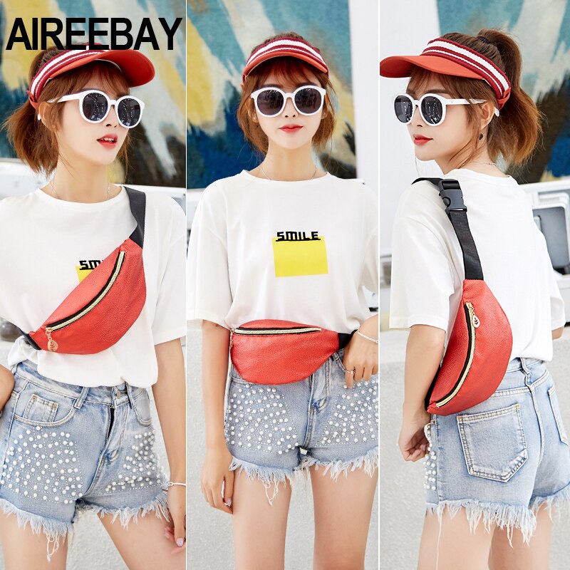 AIREEBAY Casual Frauen Taille Tasche Fanny Packs Retro Stil Mädchen Gürtel Tasche Neue Kleine Leder Brust Reise pouchs