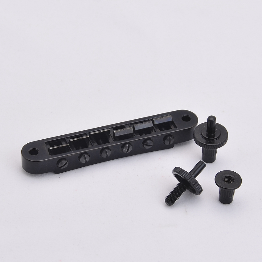 1 Set Zwart/Gold Tune-O-Matic Elektrische Gitaar Brug En Staartstuk Voor Lp Sg 6 String gitaren Elektrische Gitaren: WHITE