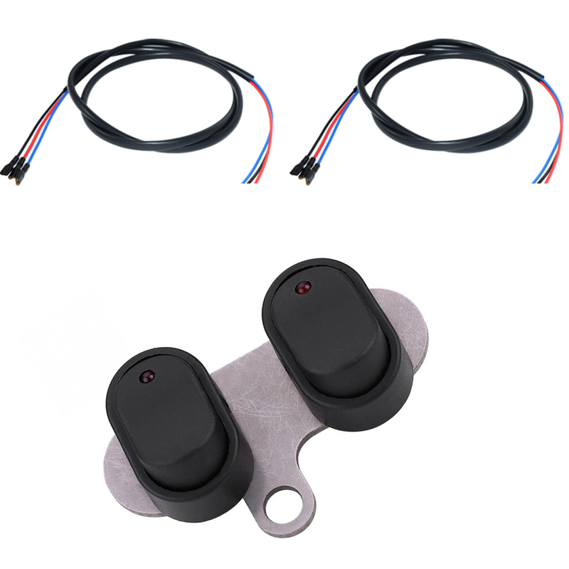 Universal Motorcycle Switch Scooter Headlight Horn Fog Light Mount Waterproof ON OFF Control Handlebar Switch with Indicator: E and Cable