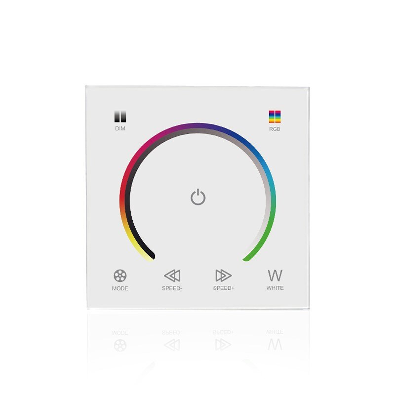 Touchscreen schakelaar,  dc12-24v controllers, lichtdimmer, enkele kleur, ct rgb, touch panel, ledstrip, gehard glas, wandschakelaar