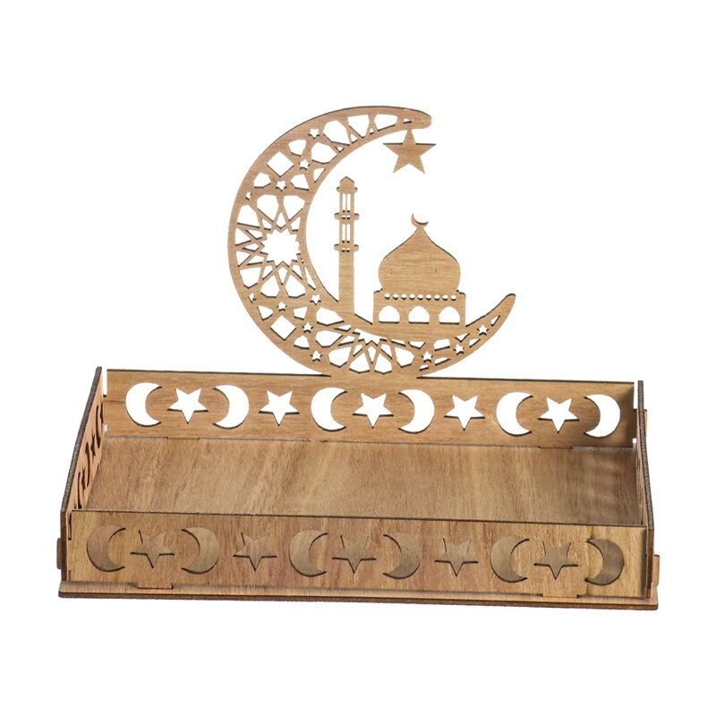 Moon Star Houten Ramadan Decoratie Voor Thuis Islamitische Moslim Party Decor Eid Mubarak Ramadan Kareem Voedsel Lade Eid Al adha