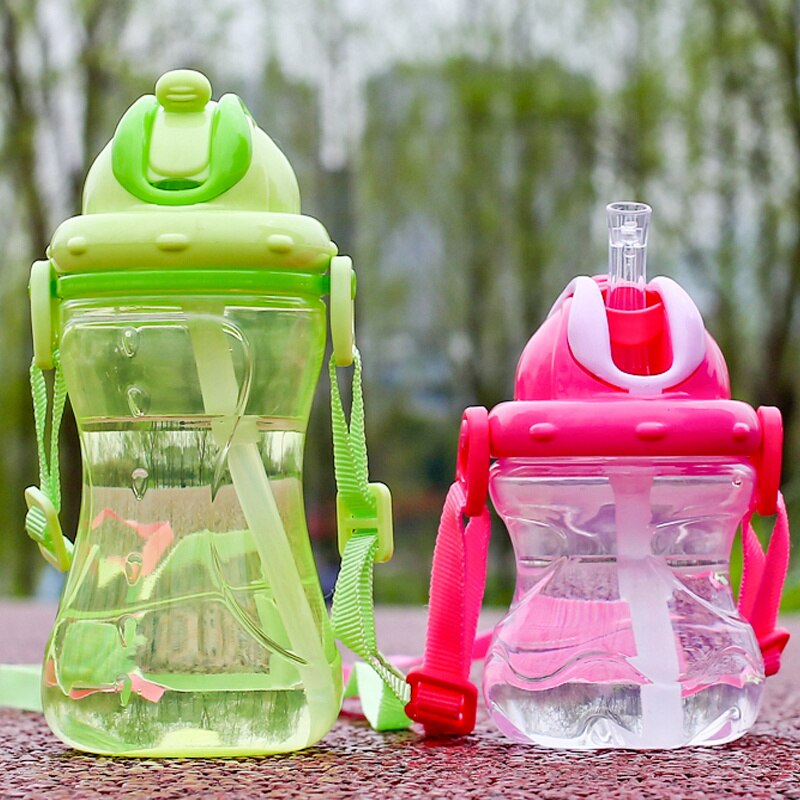 280ml Safety PP Material Children Straw Cup Drinking Bottle with Handles