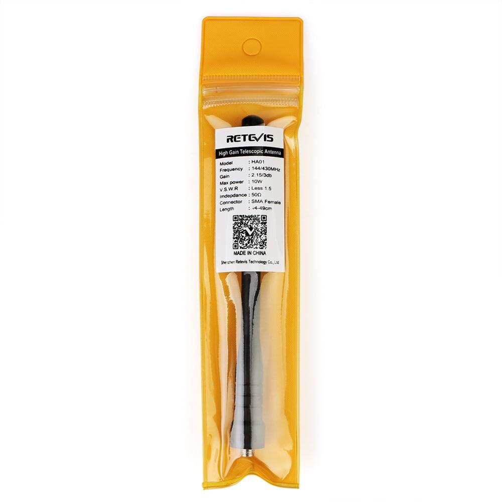 Retevis HA01 Ad Alto Guadagno VHF/UHF Antenna SMA-F per RETEVIS H777 RT5R RT29 Walkie Talkie Transceiver Hf C9068A