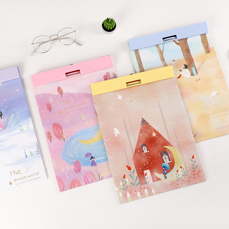Fashionable Writing Paper Clipboard A4 Cardboard Folder MDF Writing Pad Hanging Board Document Organizer Splint Storage Holder
