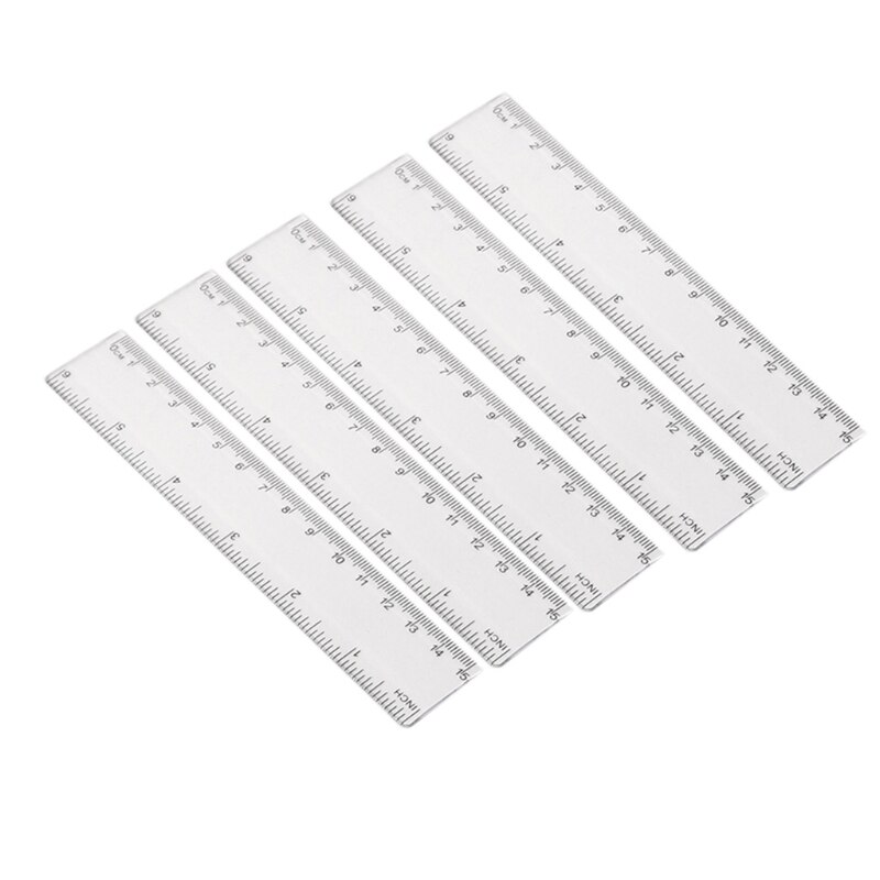 517A Clear Ruler Plastic Ruler15/20/30cm Drafting Tools Measuring Tools Ruler Set Ruler inches &amp; Centimeters Kid's Ruler