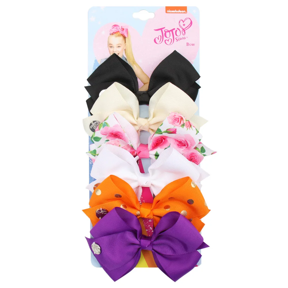 Ncmama-lazos de JOJO para niña, pinzas para el pelo, pasadores de agarre para el pelo, accesorios para el cabello de de , 5 ", 6 unids/set: Beige