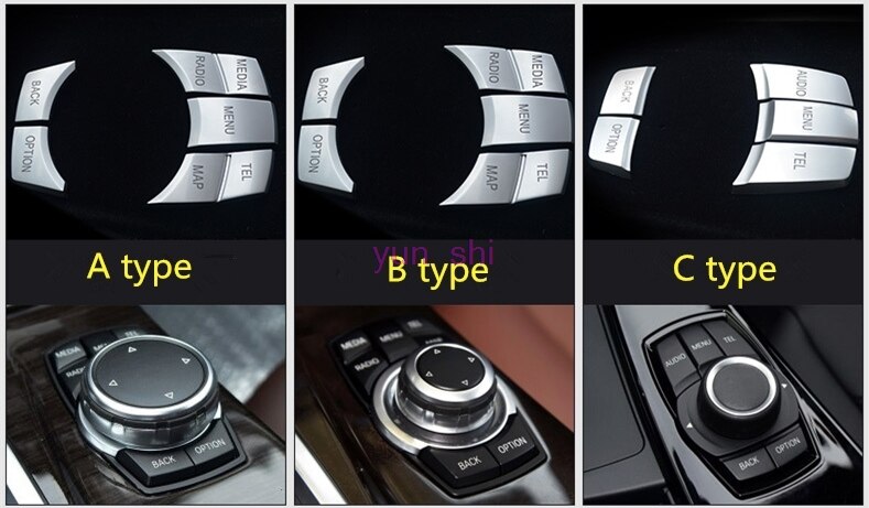 Auto Innen Multimedia-Taste Aufkleber Getriebe Kopf Rahmen Shift-Trim Für BMW F01 F07 F10 11 F20 F22 F25 F26 f30 F32 F34 F36 RHD/LHD