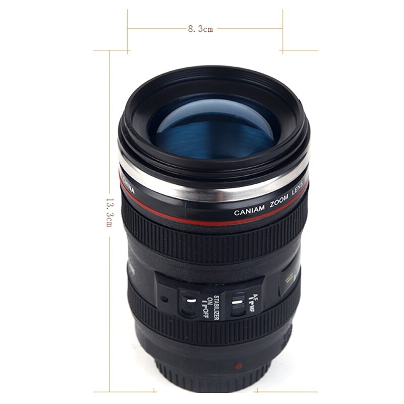400Ml Stainless Steel Liner Camera Lens Mugs Coffee Tea Cup Mugs with Lid Novelty Thermocup Thermo Mug