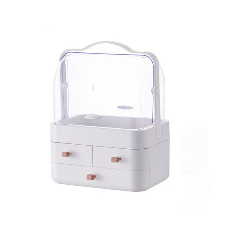 rangement maquillage rangement salle de bain boite de rangement maquillage boite rangement maquillage organisateur pour cosmétiques, conteneur de stockage en plastique, organisateur de maquillage, papeterie: Three layers white
