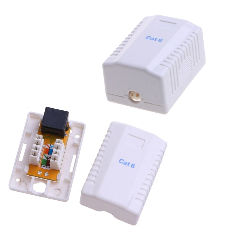 Cat6 RJ45 8P8C Connector UTP Unshielded Single/Dual Port Desktop Mount Box CAT6 Network Module Information Socket