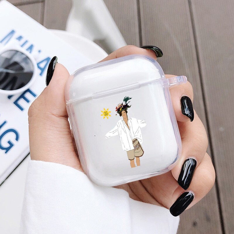 Harry Styles-złote, miękkie, przezroczyste etui na słuchawki do Airpods 1 2 One Direction bezprzewodowa osłona na słuchawki Bluetooth Coque: 10