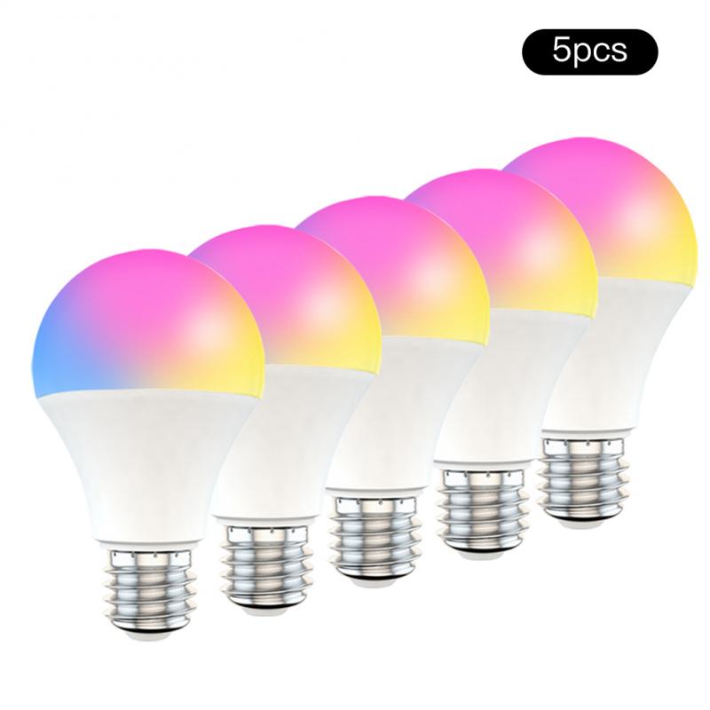 Cloud Intelligentie Smart Led Lamp Wifi Rgb Kleur Veranderende App Controle Alexa/Google Afstandsbediening Multicuntional !: 220V B22 5PC