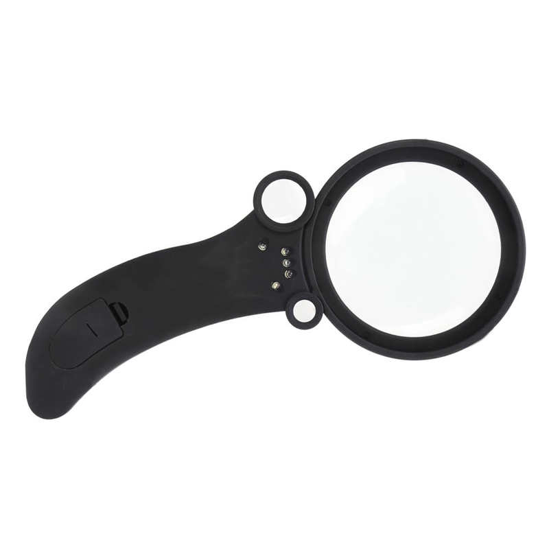 Magnifying Glass Hand‑Held 3 Lenses 3X LED Magnifier for Seniors Reading Printing Inspection Exploring