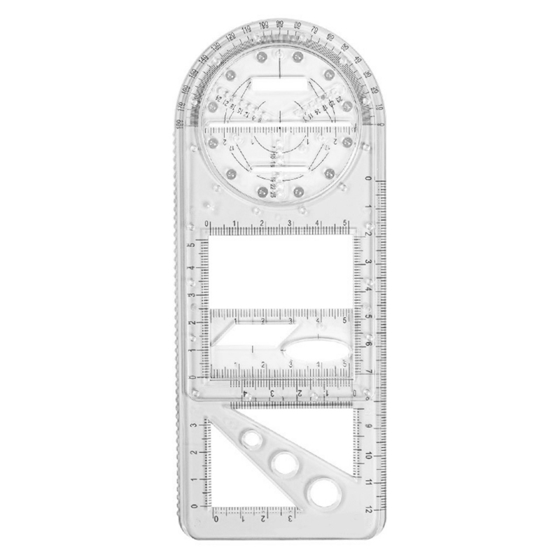 Geometric Drawing Template Measuring Tool for Artist Student Pattern Maker DIY for Kids Adults Durable: Transparent 1