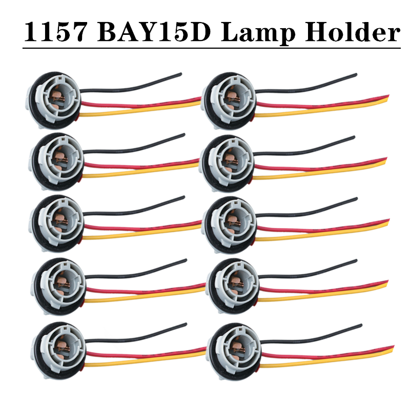 10Pcs 1157 BAY15D Lamphouder Lampen P21/4 Adapter Base Socket Connector Plastic Auto Accessoires Voor Richtingaanwijzer koplamp Licht
