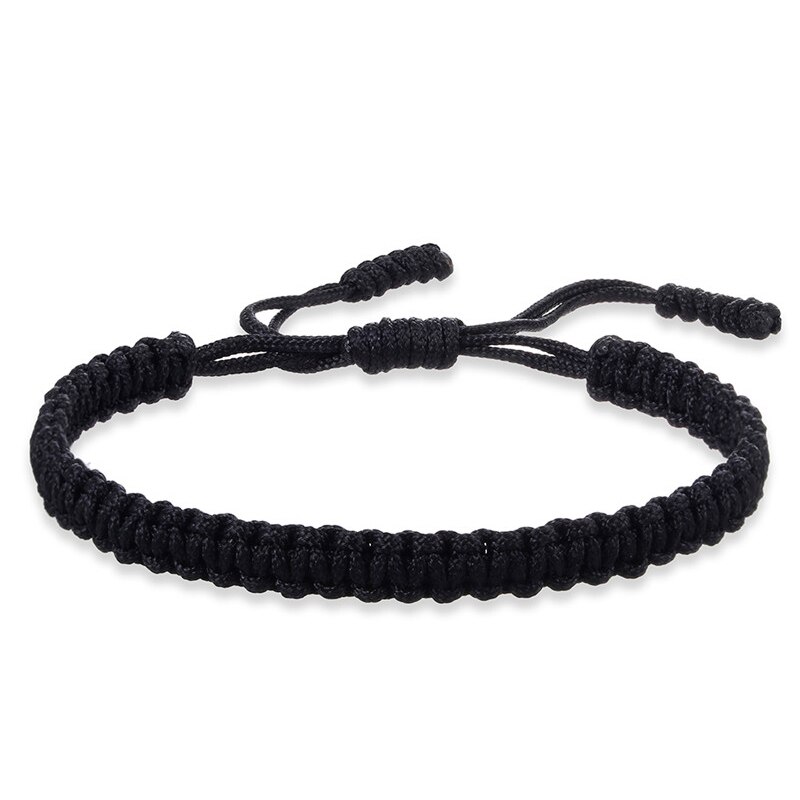 Lucky Red Braided Rope Bracelets For Women Men Handmade Tibetan Buddhist Charm Adjustable Bracelet Jewelry Friends: black