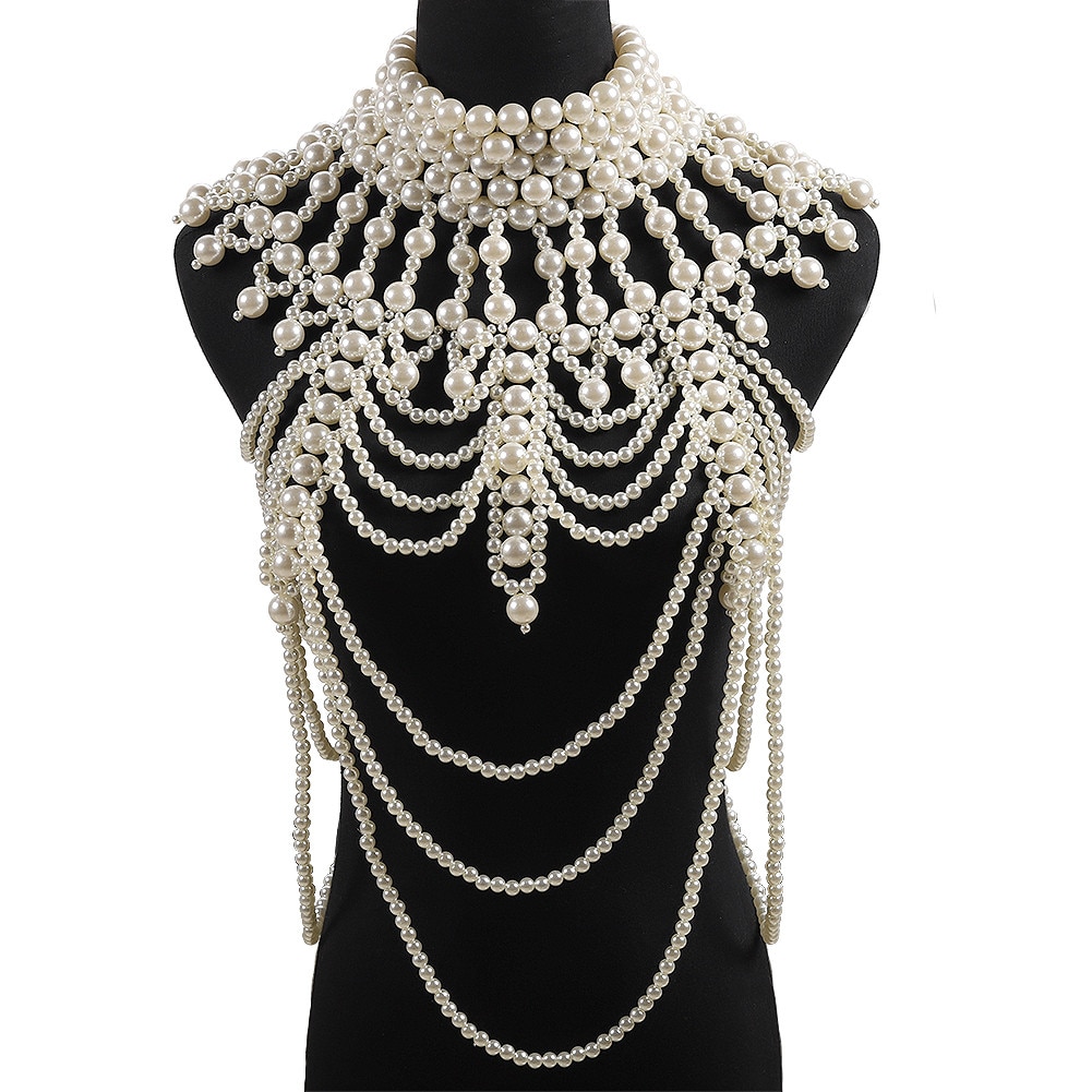 Miwens Luxe Unieke Gesimuleerde Pearl Body Kettingen Sieraden Voor Vrouwen Bridal Wedding Big Verklaring Jewelrys Brand