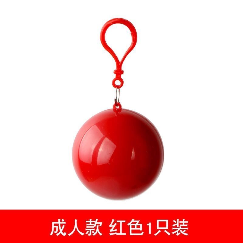 Chubasquero desechable para adulto, bolsa de viaje de suspensión, embalaje compacto, almacenamiento, E0959: Color rojo