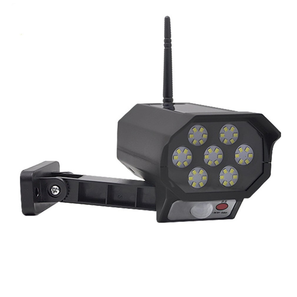 Solar 42LED Sensor Simulation Camera with Remote Control Integrated Solar Energy Human Body Sensor Street Light Monitoring Light: with remote control