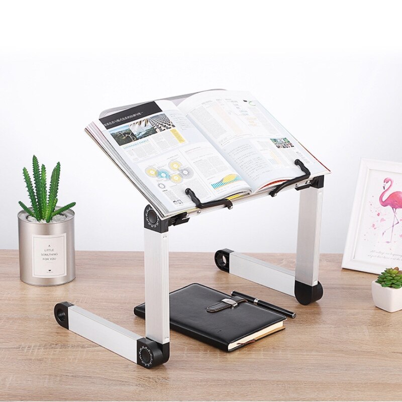 aluminum alloy metal 360 degree adjustable reading bookshelf computer notebook folding table student reading bracket