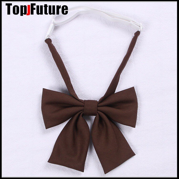 Japanese School JK Uniform Bow Tie For Girls Butterfly Cravat Solid Color School Sailor Suit Uniform Accessories Flowers Tie: White