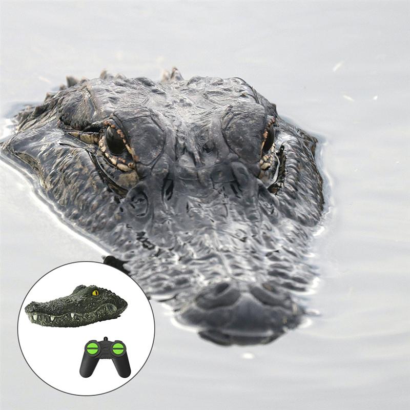 RC Boat Simulation Crocodile Head 2.4G Remote Control Joke Alligator Decoy Electric Toys Summer Water Spoof Toys