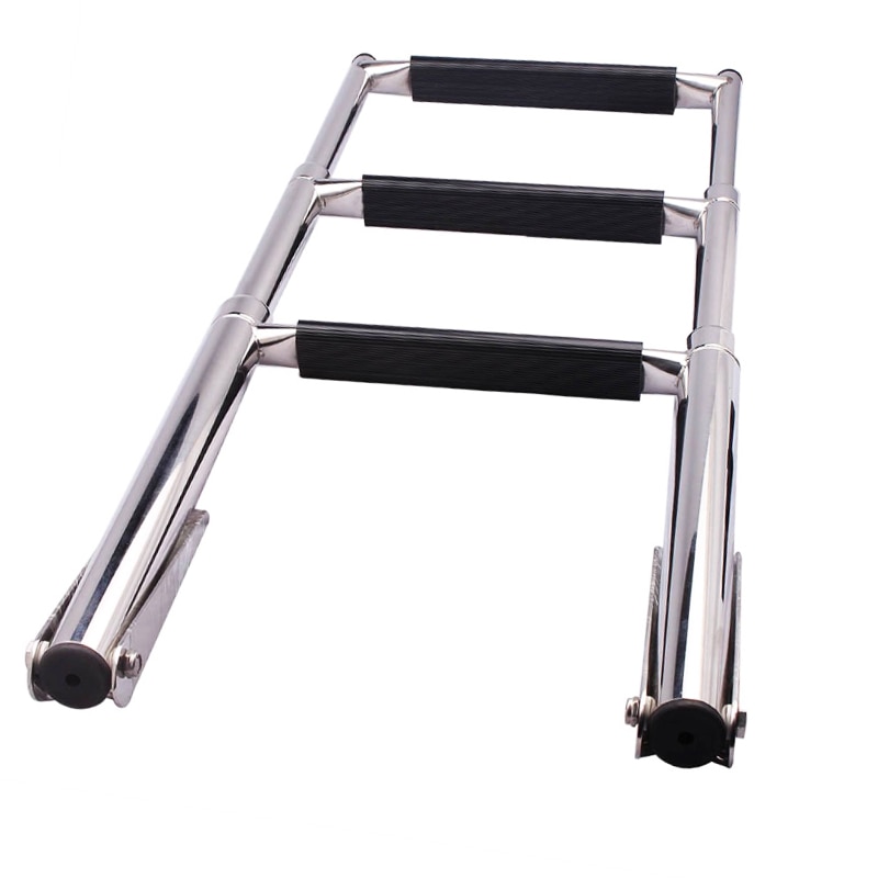 3 Step Telescoping Folding Ladder Platform Boarding Swim Step For Boat Marine Over-Platform Telescoping Ladder