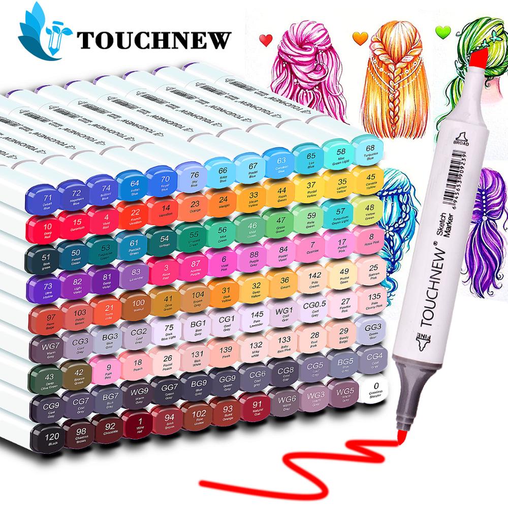 TOUCHNEW 36/48/72/108 Colors Marker Pens with Double Tips for Drawing Coloring Sketching Markers Painting Manga